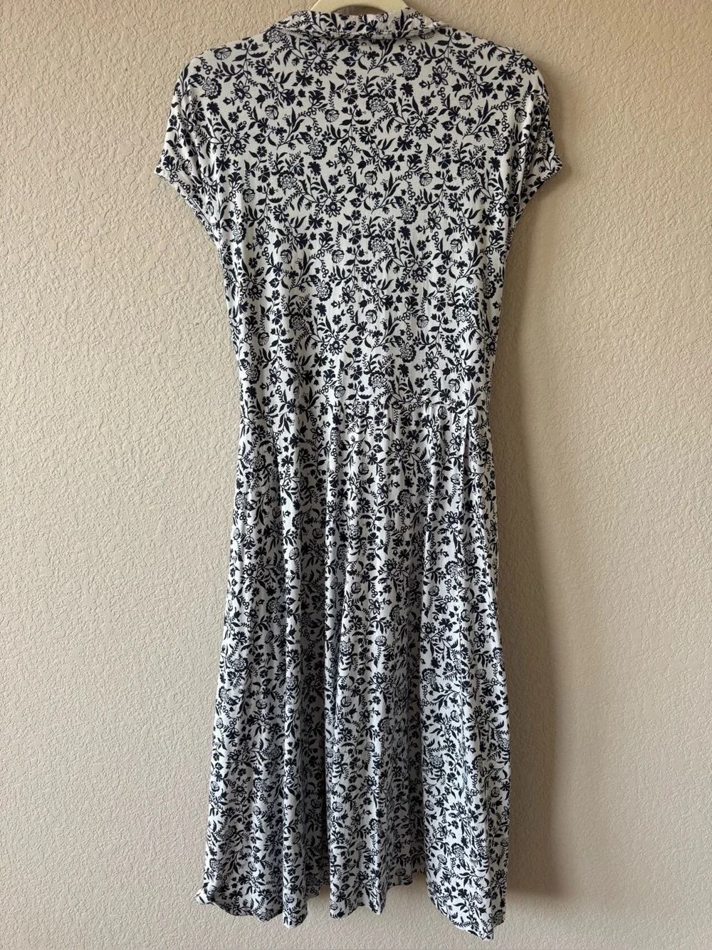 Boden Black and White Floral Midi Shirt Dress 16/18 Long - Picture 10 of 11